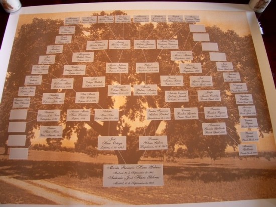 Árbol genealógico de 5 generaciones atrás con 15 documentos.